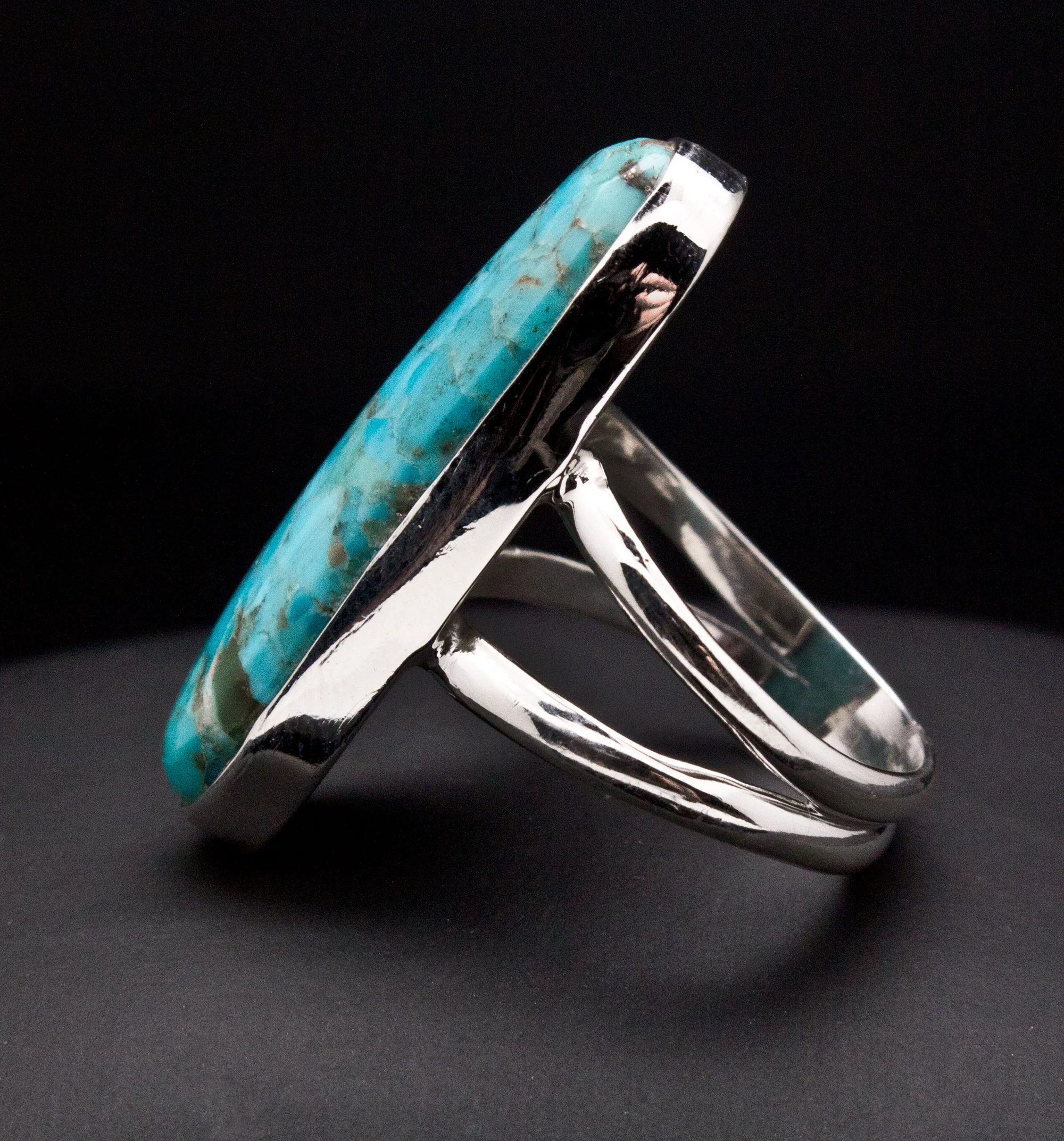 Sterling Silver Turquoise Ring Size 7 - Image 3