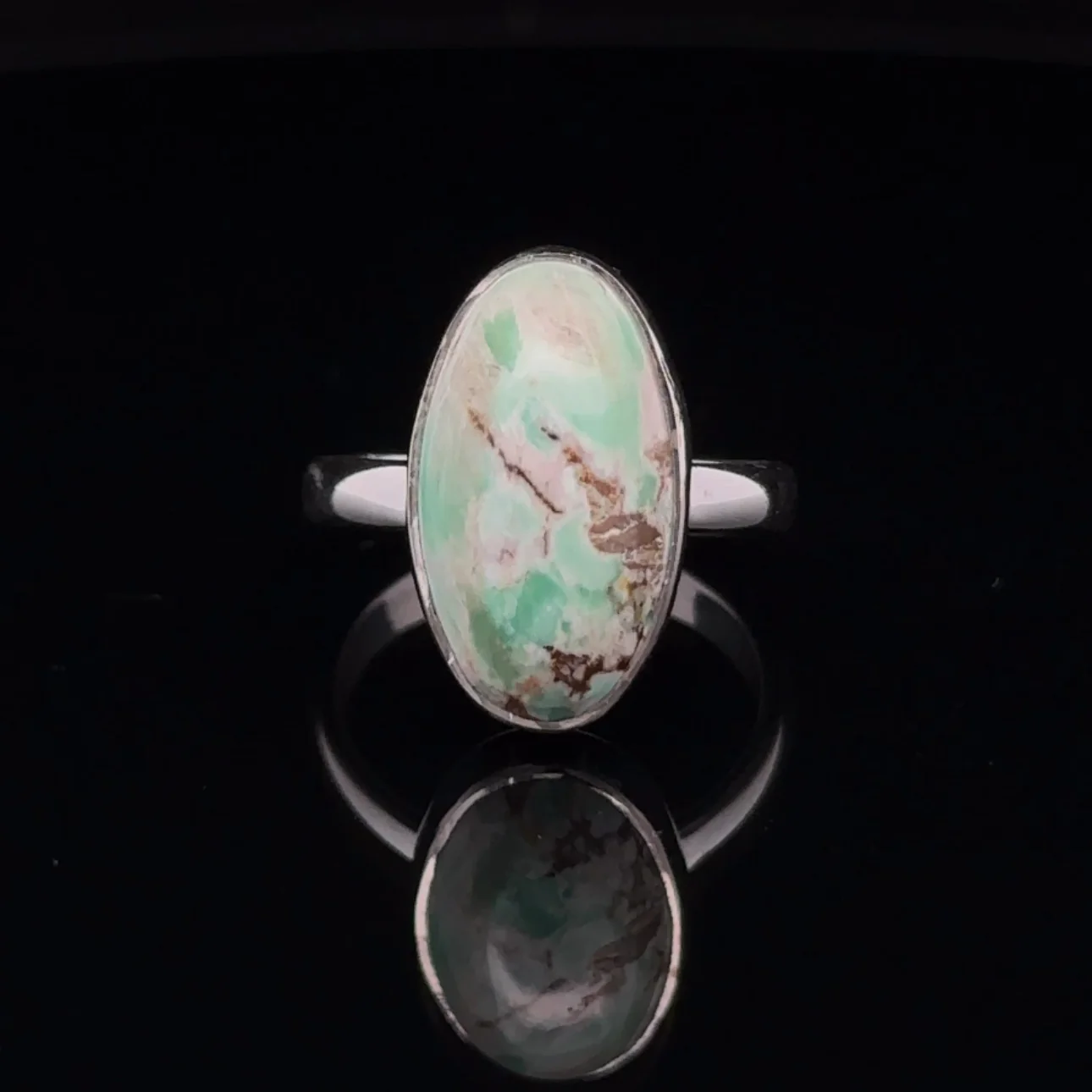 Sterling Silver Variscite Ring Size 6