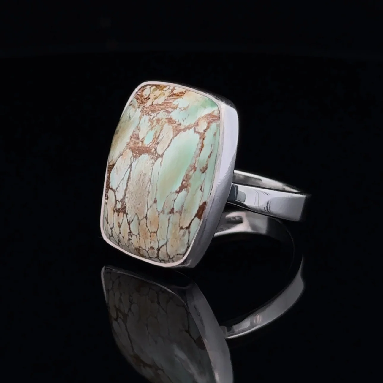 Sterling Silver Variscite Ring Size 9 - Image 3