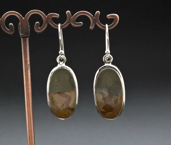 Sterling Silver Wildhorse Picture Jasper Earrings