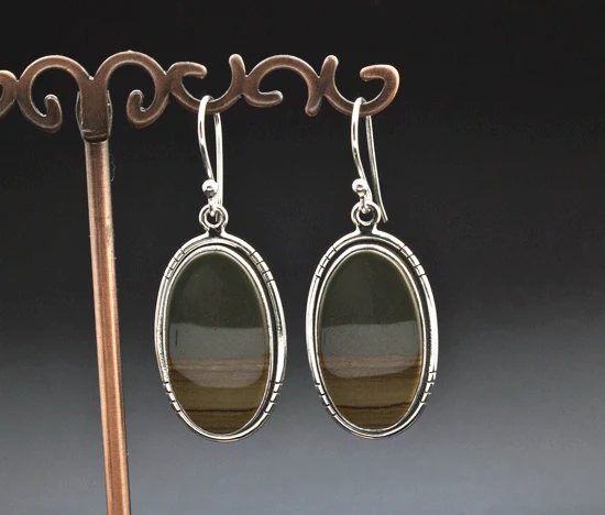 Sterling Silver Wildhorse Picture Jasper Earrings