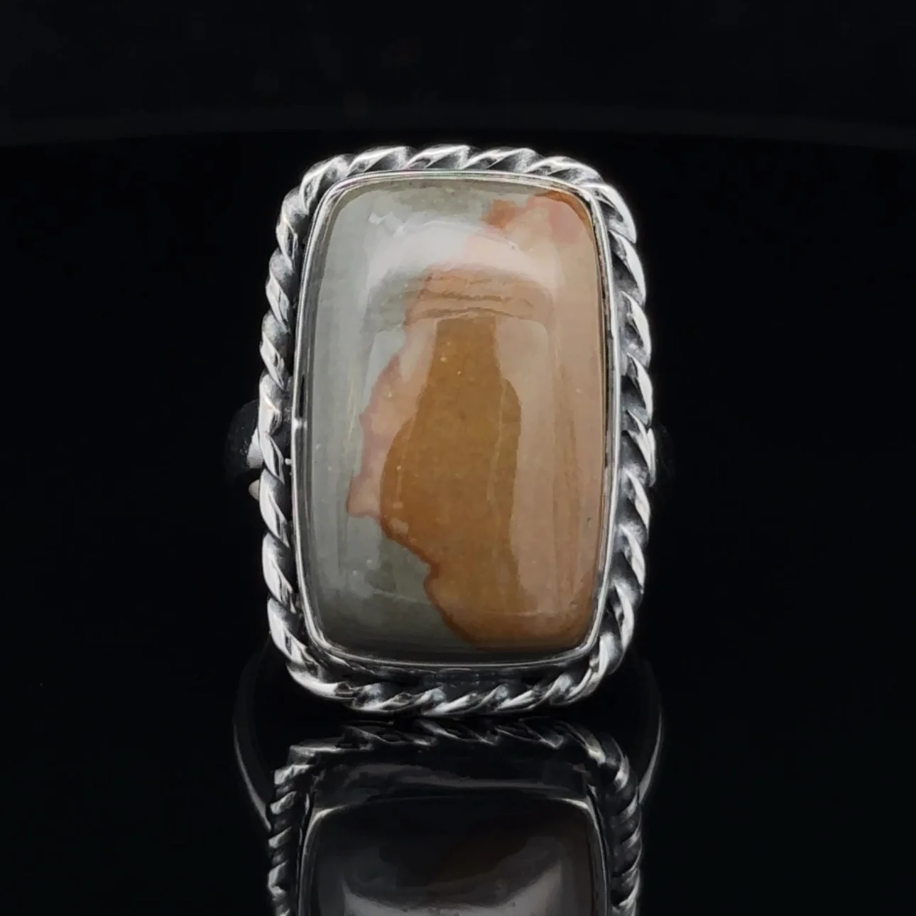 Sterling Silver Wildhorse Picture Jasper Ring Size 7