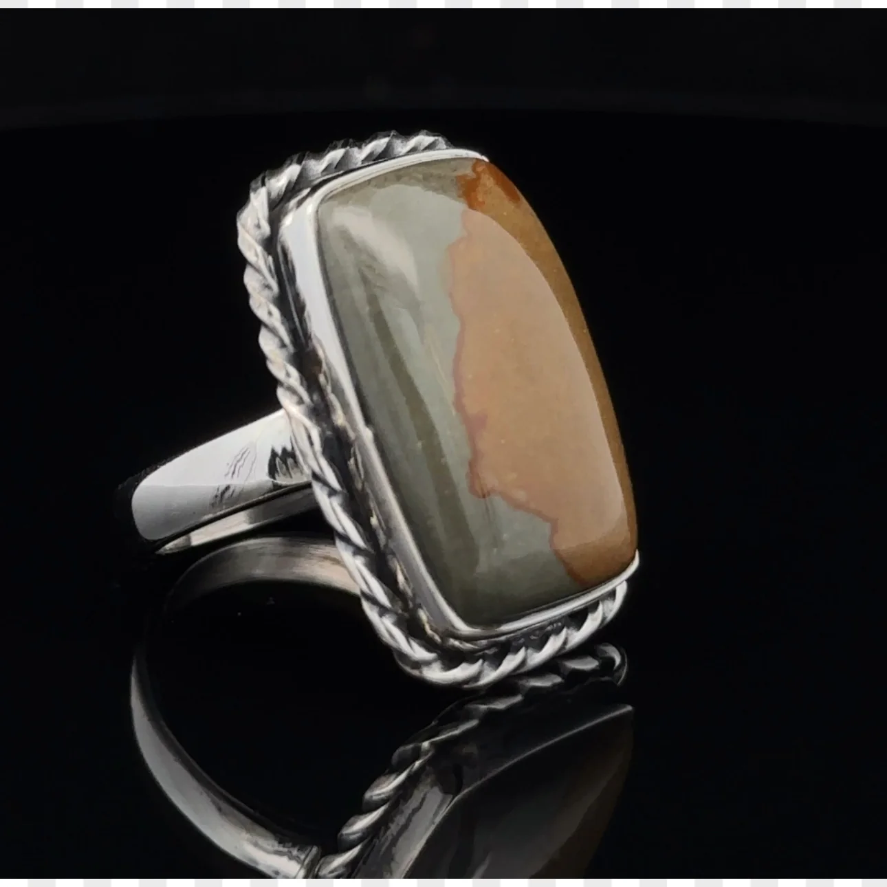 Sterling Silver Wildhorse Picture Jasper Ring Size 7 - Image 2