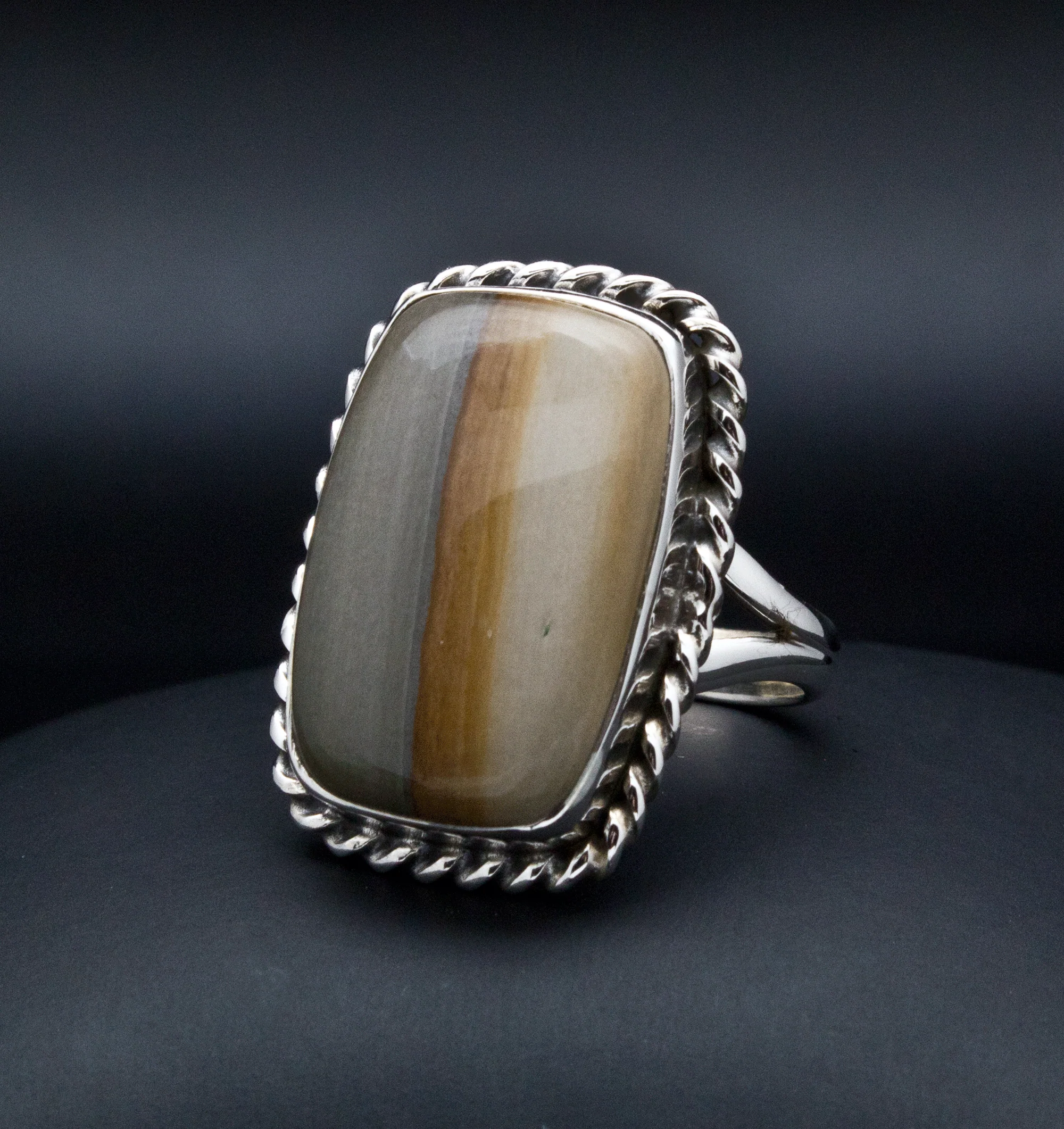 Sterling Silver Wildhorse Picture Jasper Ring Size 9 - Image 2