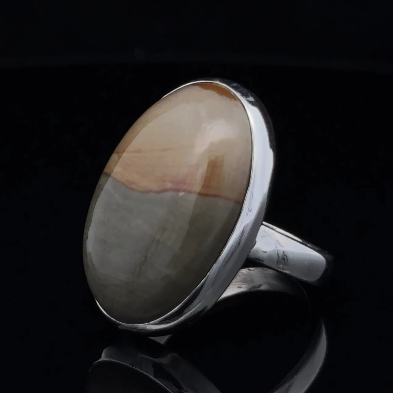 Sterling Silver Wildhorse Picture Jasper Ring Size 8 - Image 3