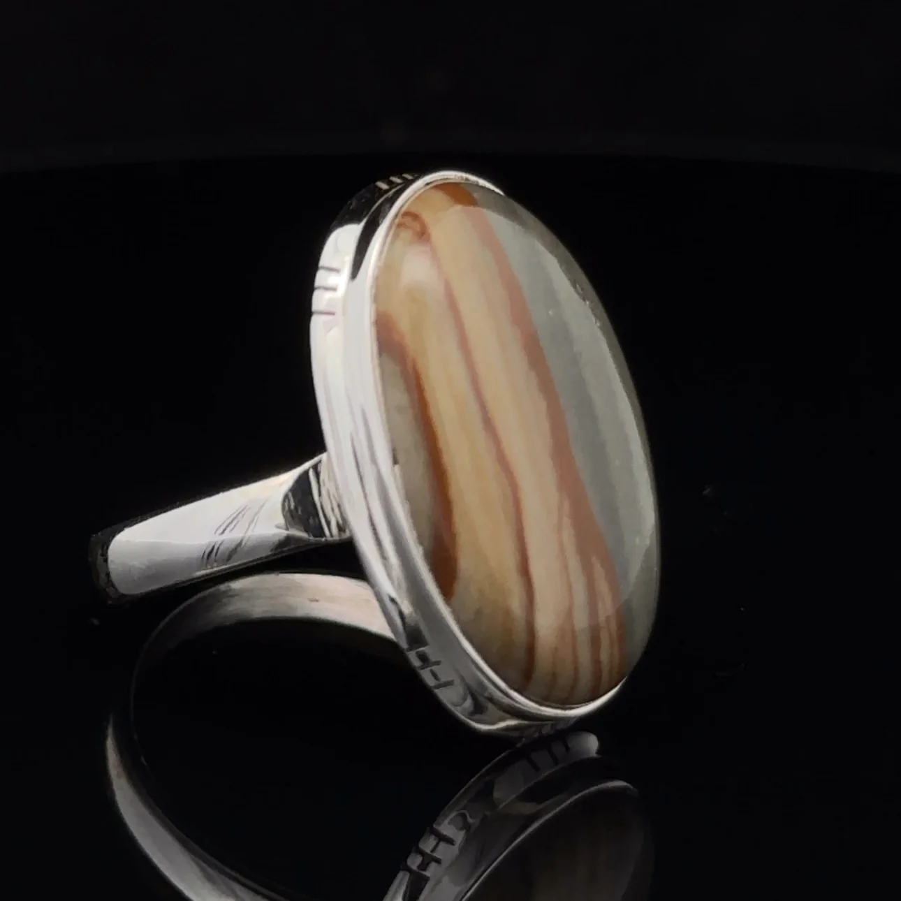 Sterling Silver Wildhorse Picture Jasper Ring Size 11 - Image 2
