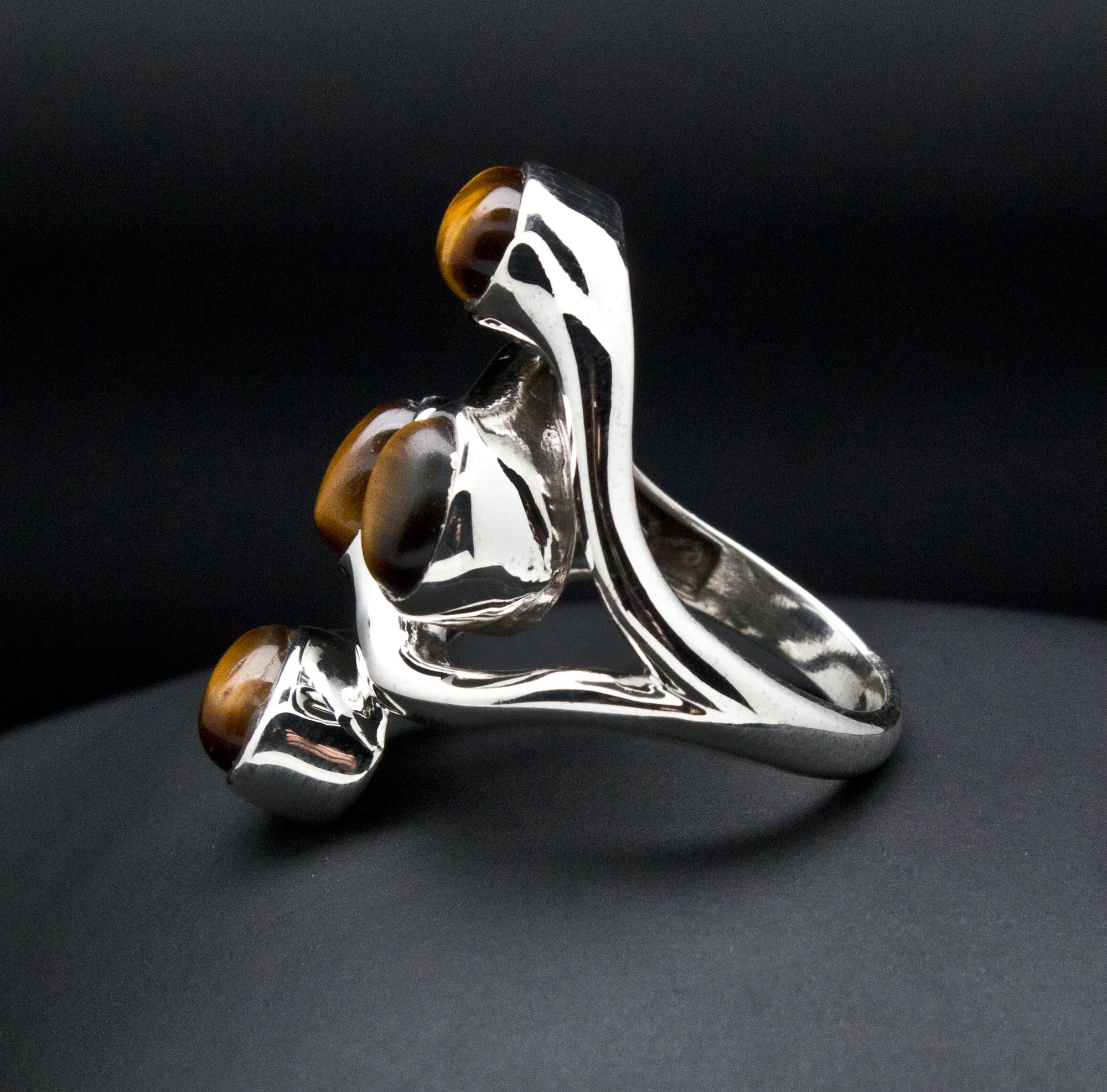 Sterling Silver Yellow Tiger Eye Ring Size 7 - Image 2