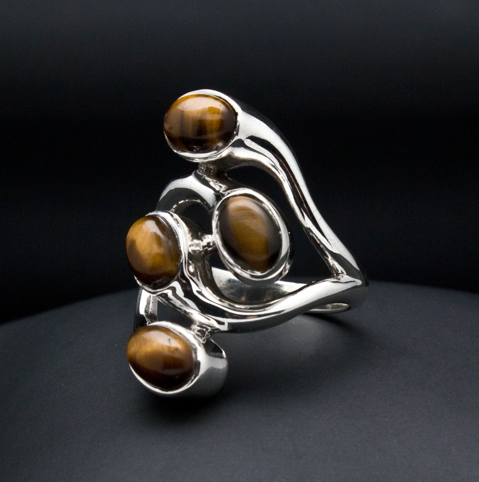 Sterling Silver Yellow Tiger Eye Ring Size 7 - Image 3