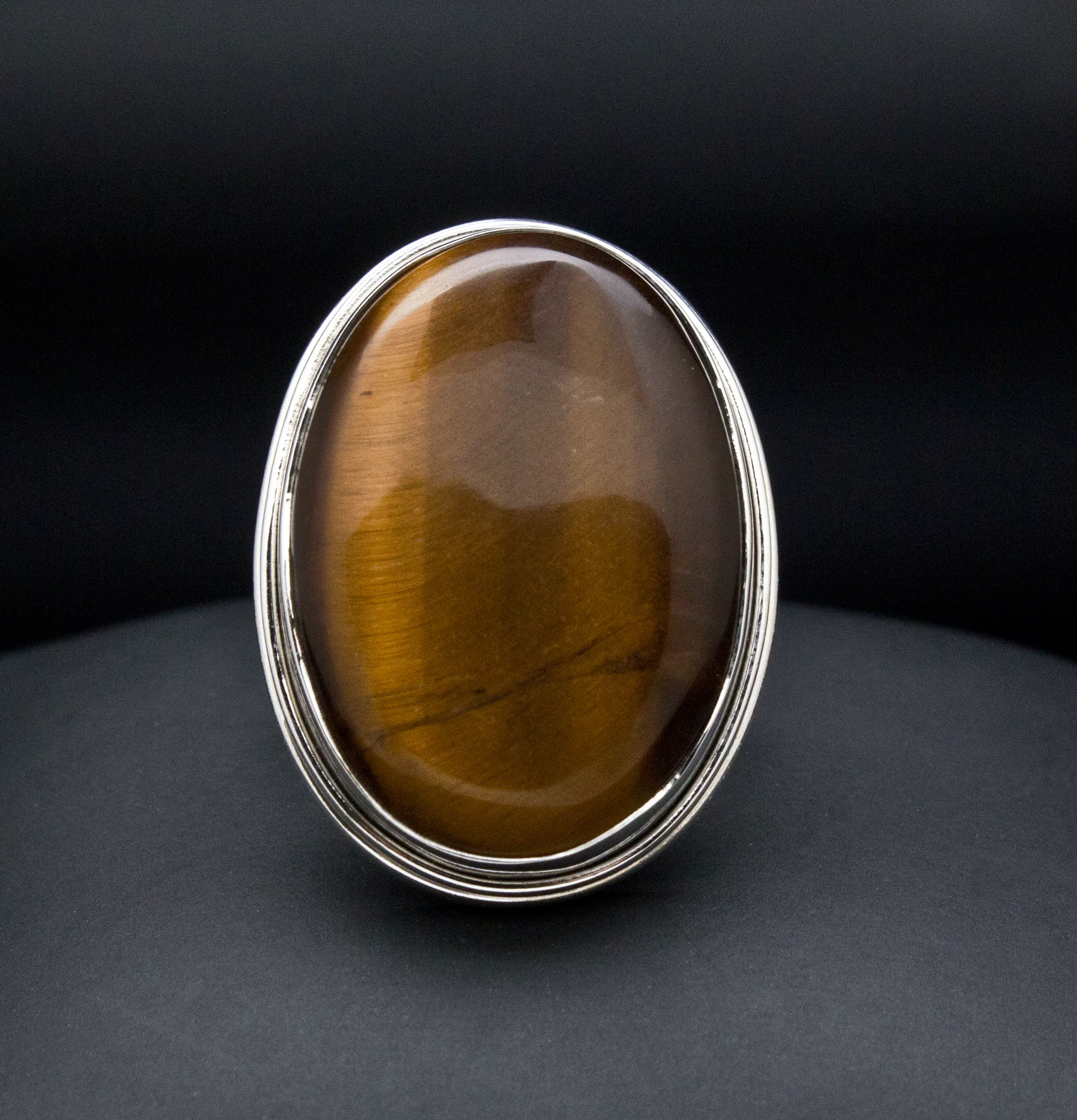 Sterling Silver Yellow Tiger Eye Ring Size 6.5 - Image 2