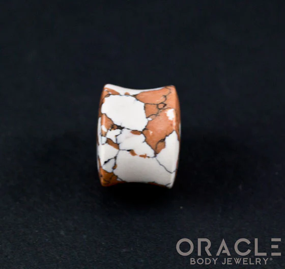 Synthetic Gold Coast Turquoise Double Flare Plugs - Image 3