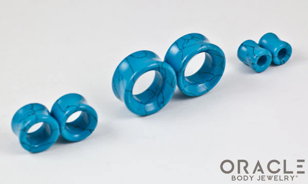 Synthetic Turquoise Eyelets / Tunnels - Image 2