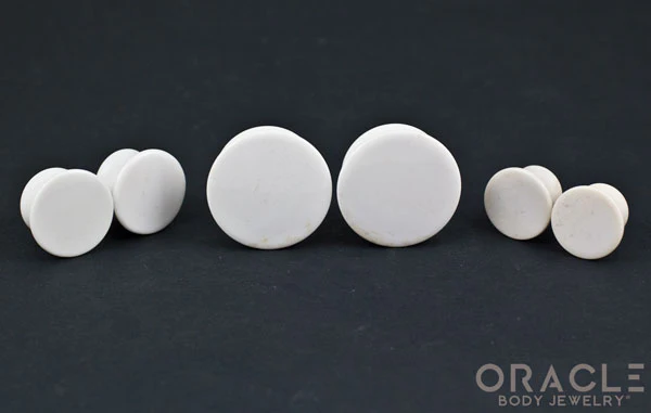 White Agate Mayan Style Flare Plugs - Image 2