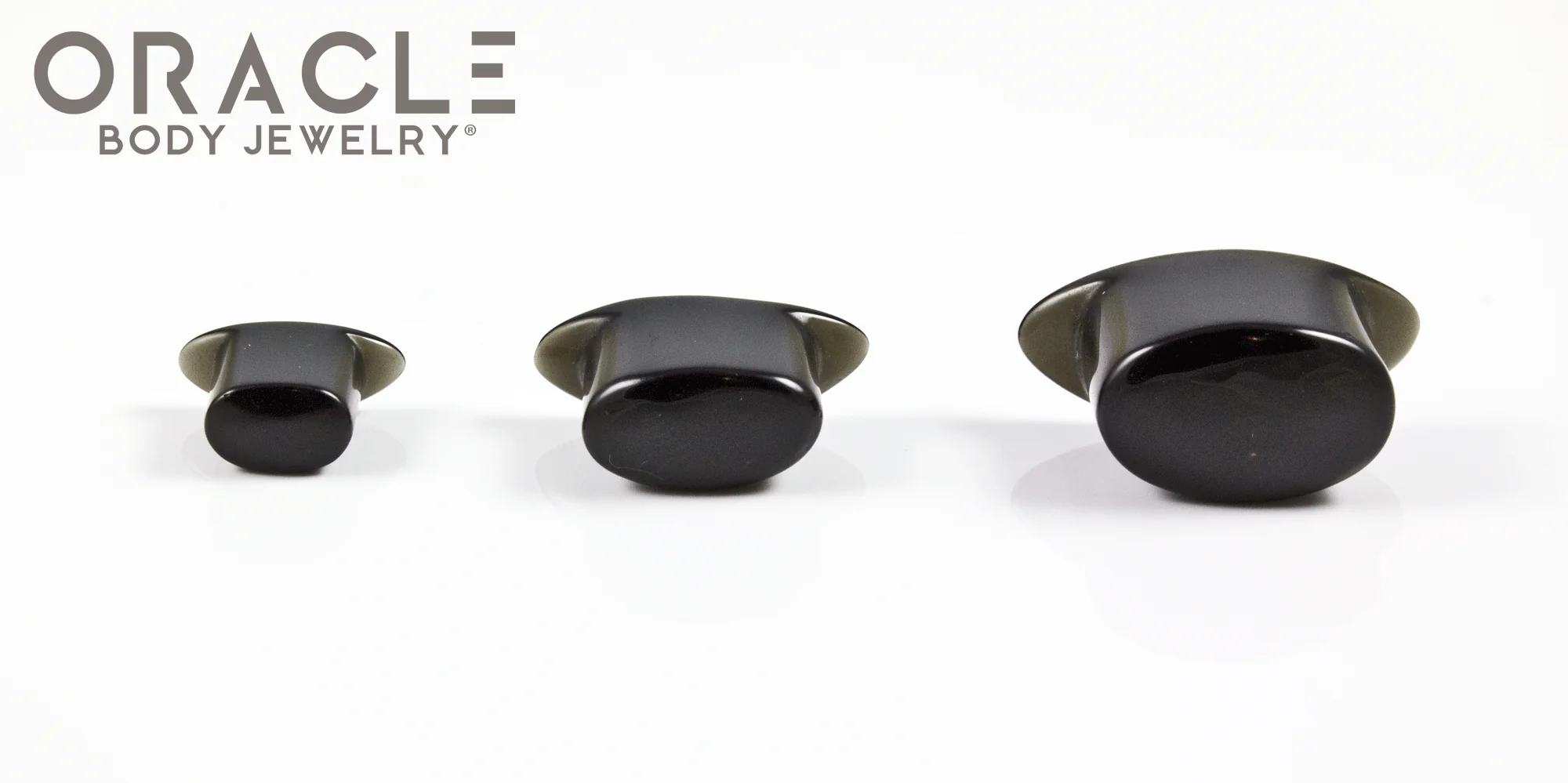 Black Obsidian Oval Labrets 2g Through 3/4"
