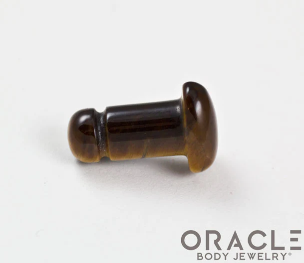 Yellow Tiger Eye Single Flare Teardrop Plugs - Image 3
