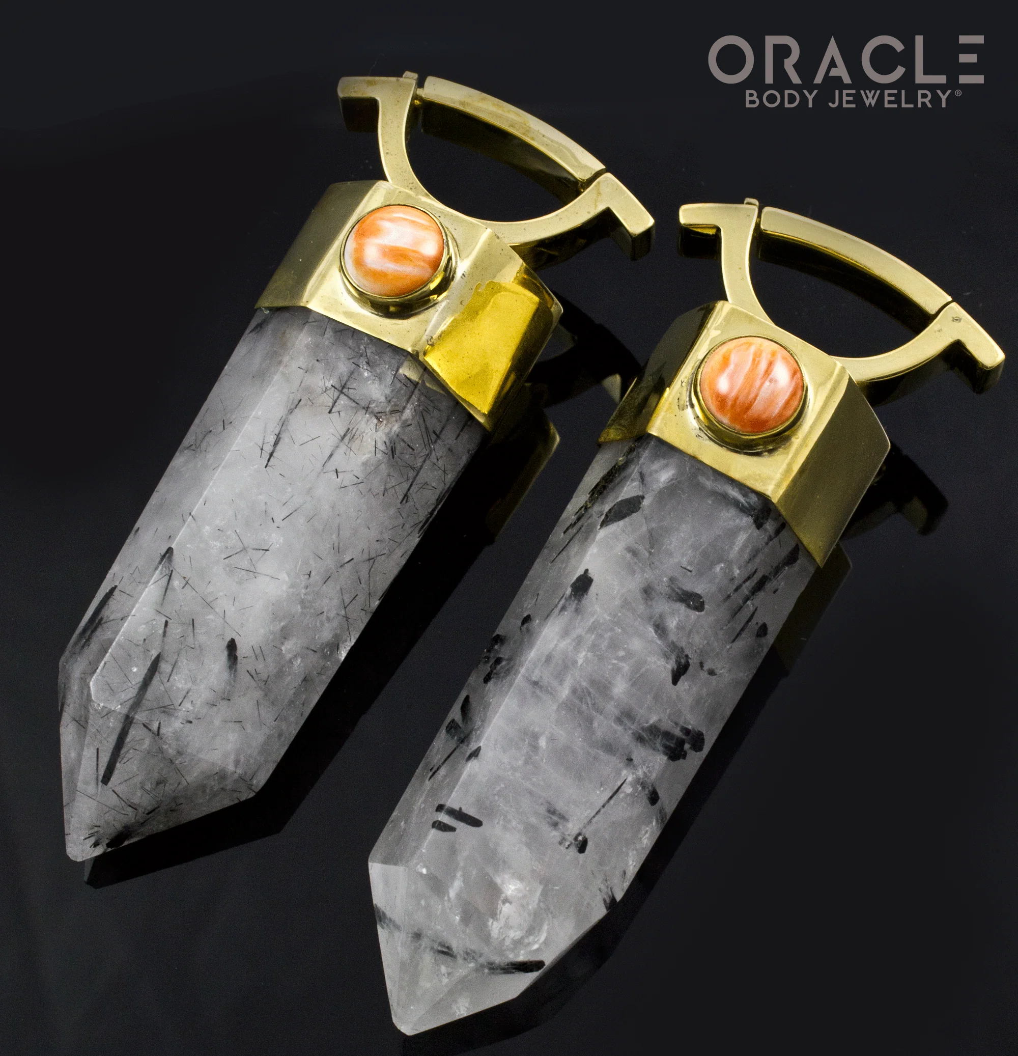 Zuul Weights with Tourmalated Quartz and Spiny Oyster Shell - Image 2